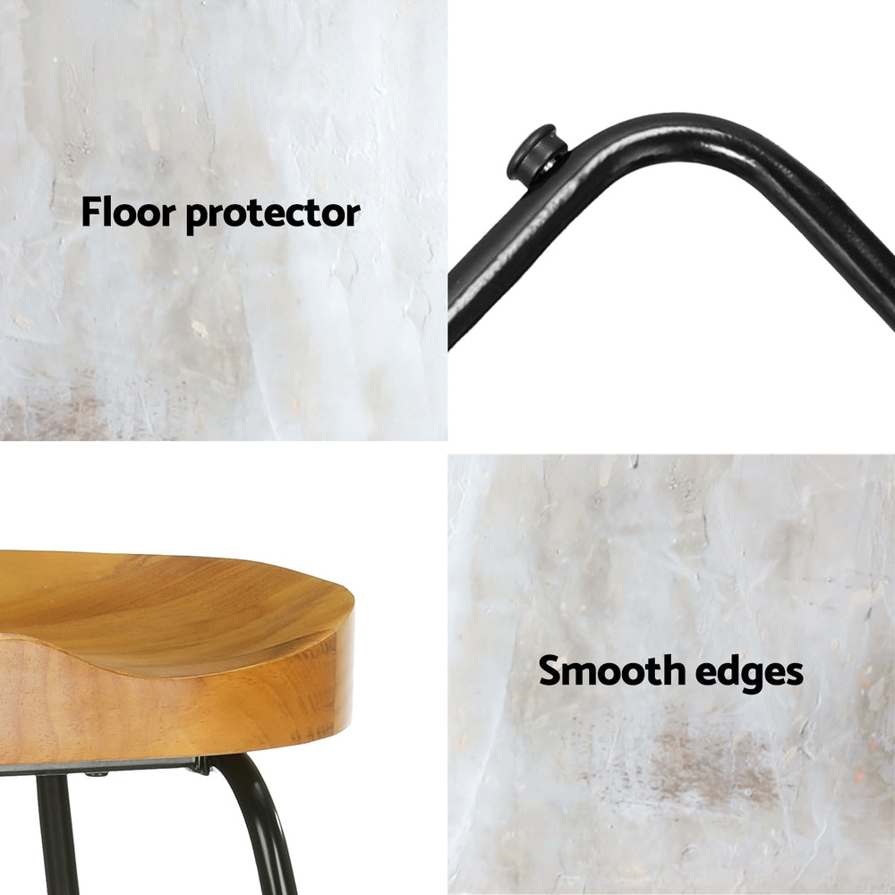 Artiss 4x Bar Stools Tractor Seat 65cm Wooden 6