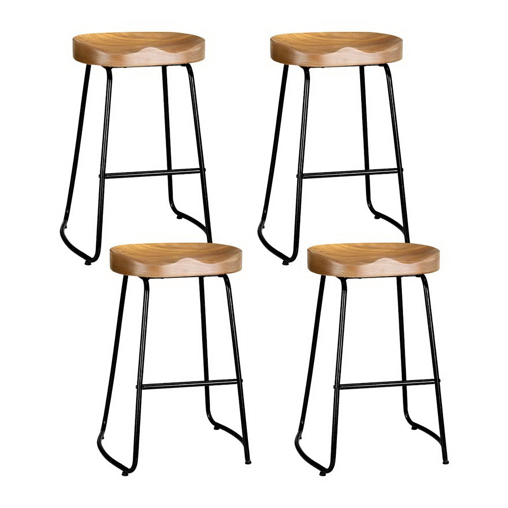 Artiss 4x Bar Stools Tractor Seat 65cm Wooden 8