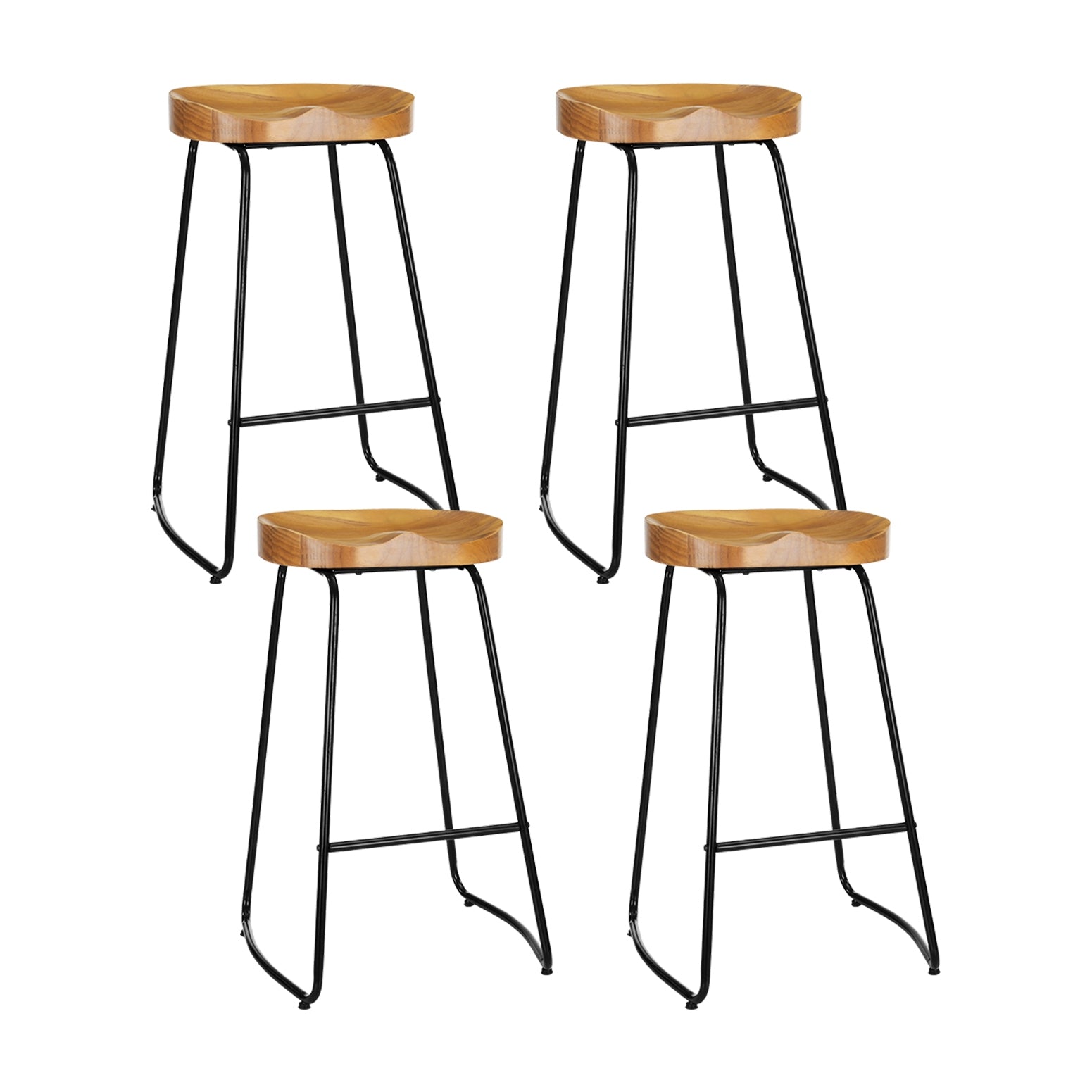 Artiss 4x Bar Stools Tractor Seat 75cm Wooden 8