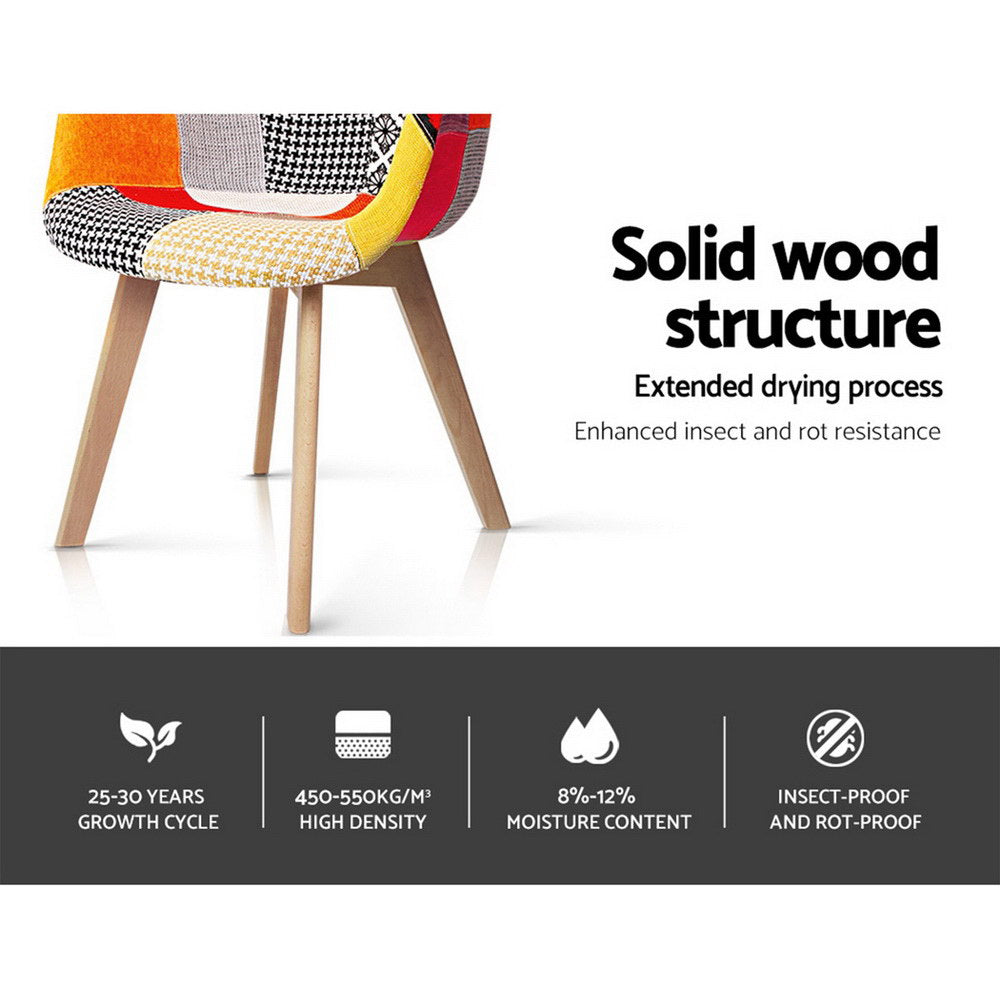 Artiss Dining Chairs Set of 4 Fabric Retro Replica DSW 7