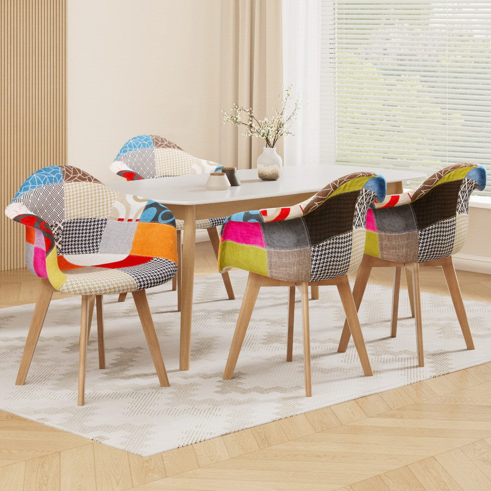 Artiss Dining Chairs Set of 4 Fabric Retro Replica DSW 8