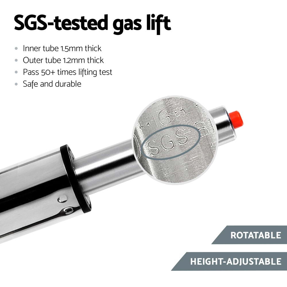 Artiss 4x Bar Stools Leather Gas Lift White 6