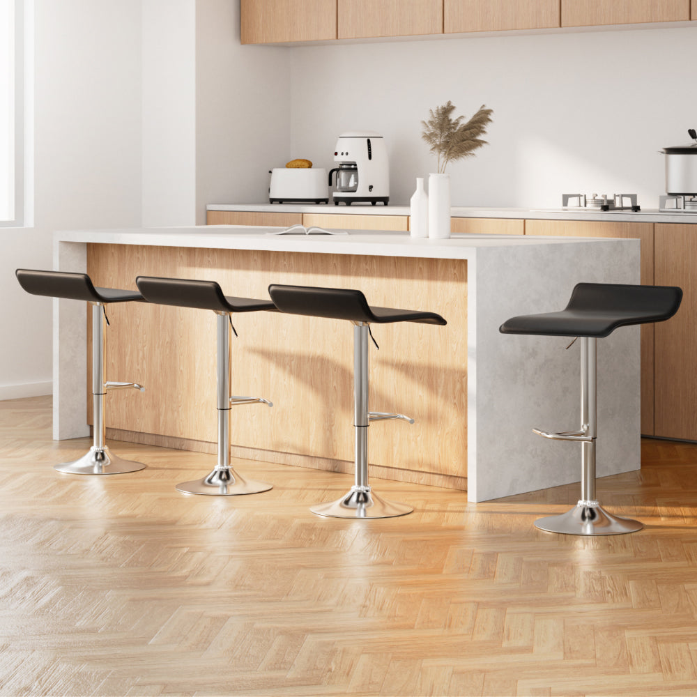 Artiss 4x Bar Stools Adjustable Gas Lift Chairs Black