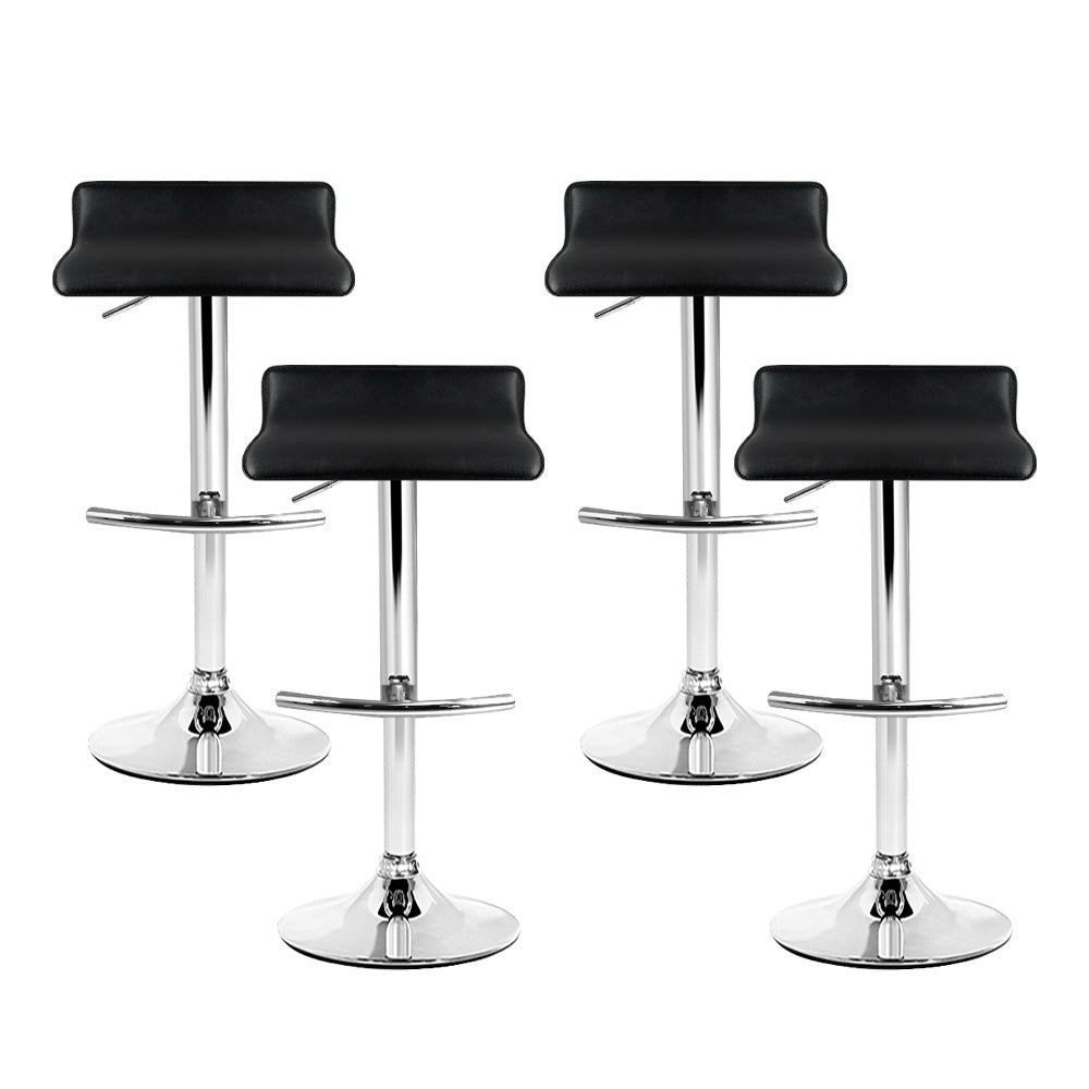 Artiss 4x Bar Stools Adjustable Gas Lift Chairs Black 3