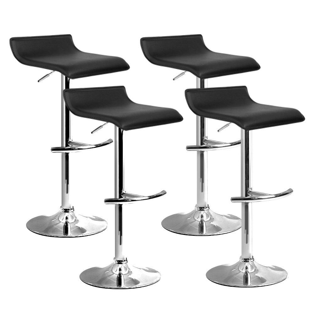 Artiss 4x Bar Stools Adjustable Gas Lift Chairs Black 7