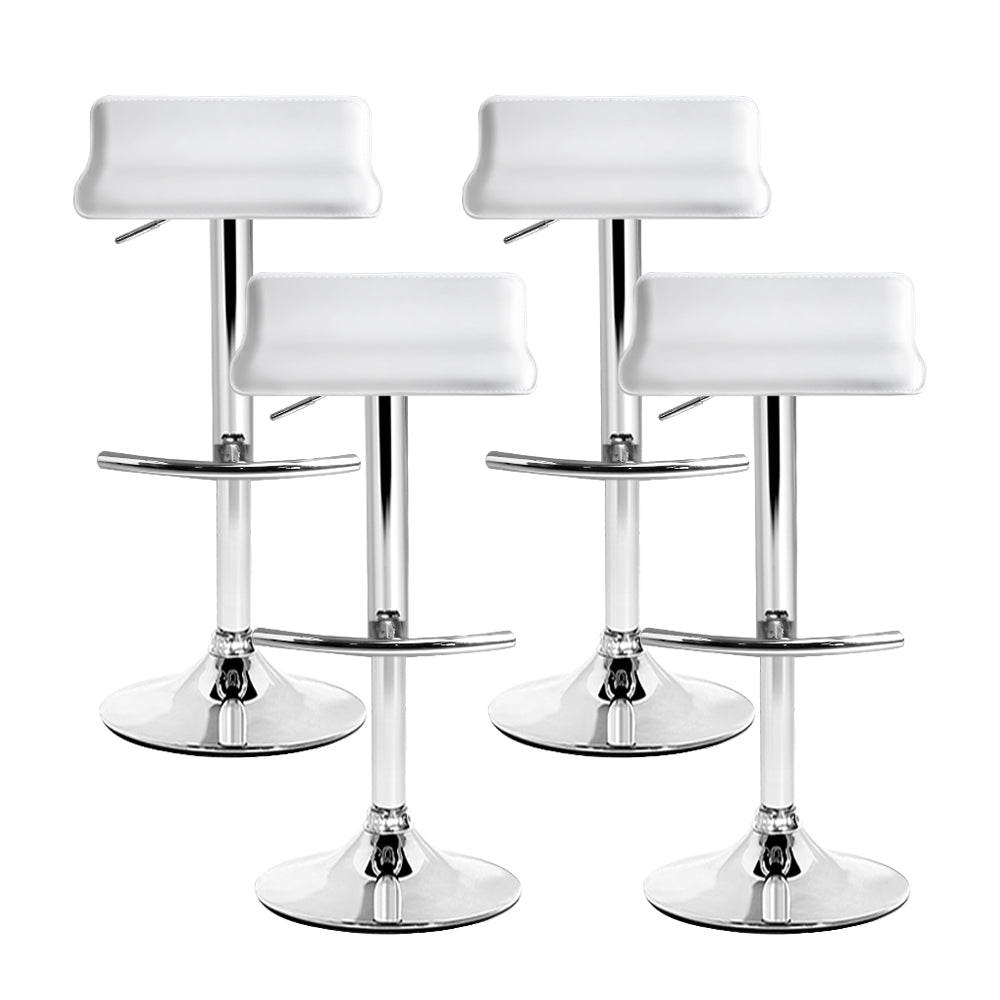 Artiss 4x Bar Stools Adjustable Gas Lift Chairs White 3