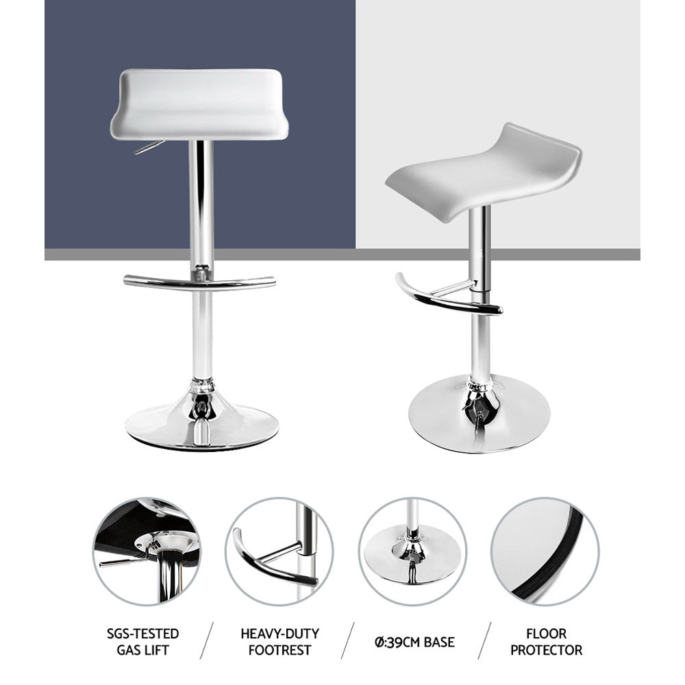 Artiss 4x Bar Stools Adjustable Gas Lift Chairs White 5