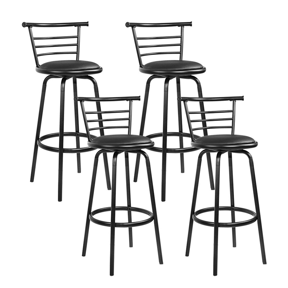 Artiss 4x Bar Stools Swivel Leather Padded Metal 7