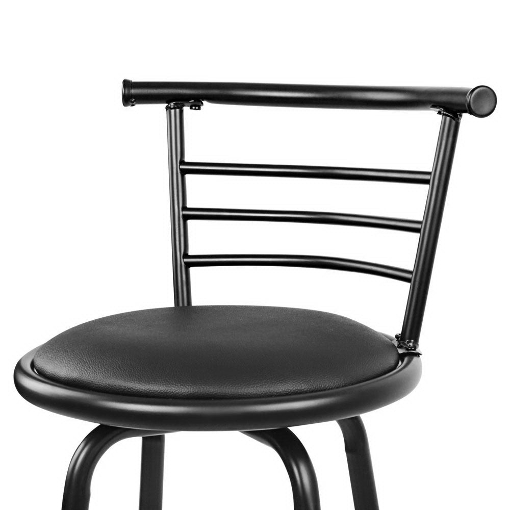 Artiss 4x Bar Stools Swivel Leather Padded Metal 4