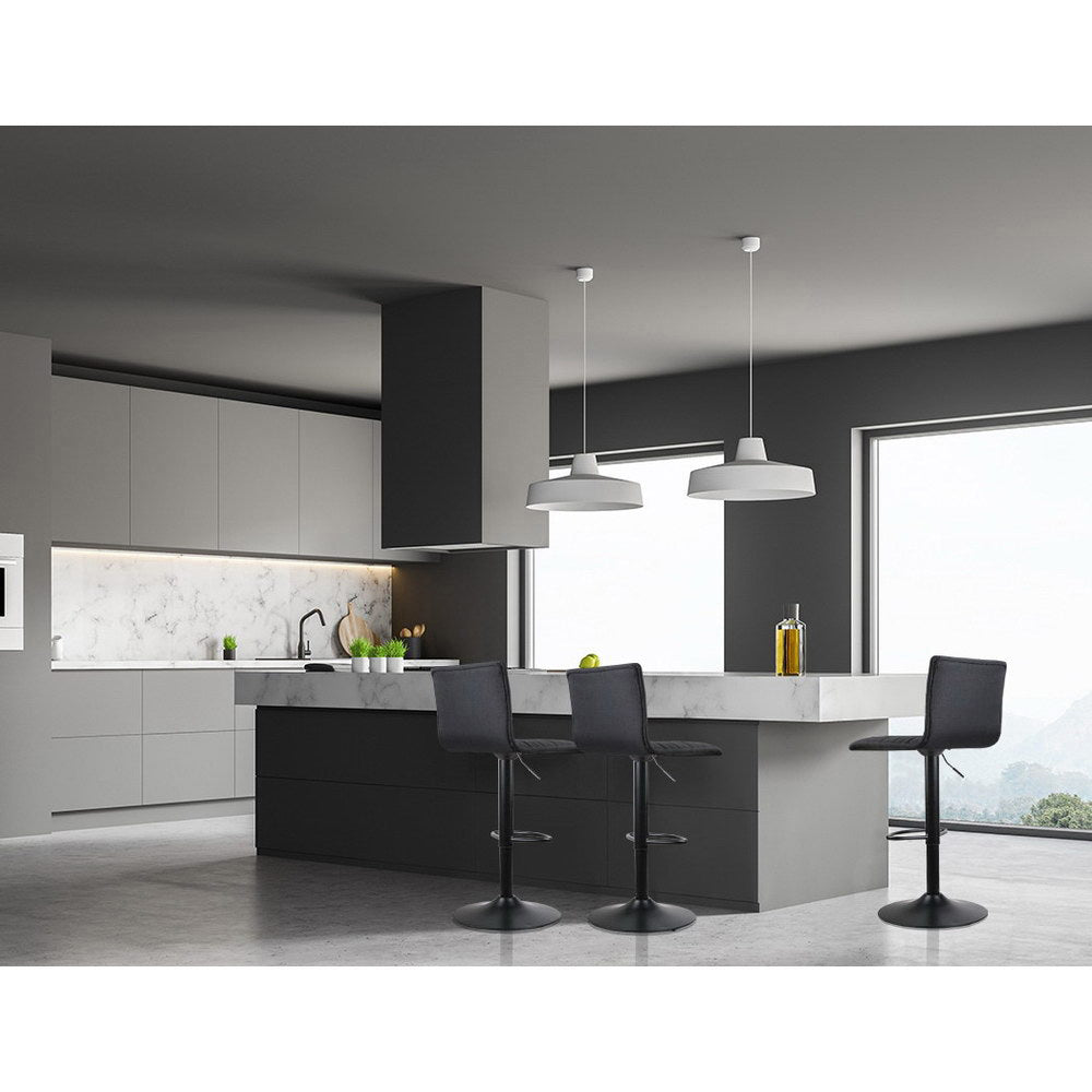 Artiss 4x Bar Stools Gas Lift Linen Fabric Black 7