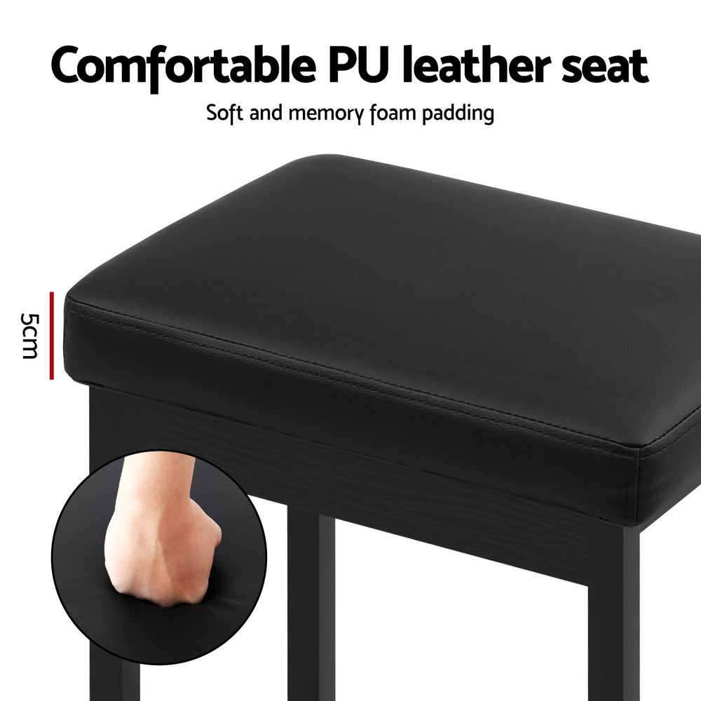 2x Artiss Metal Bar Stools PU Seat Dining Counter Chairs 4