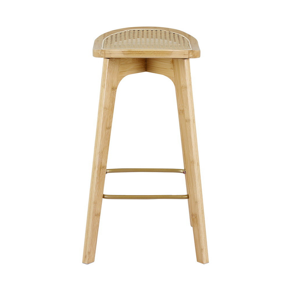 Artiss 2x Bar Stools Bamboo Rattan Stool Counter Chair Kitchen Barstools 3
