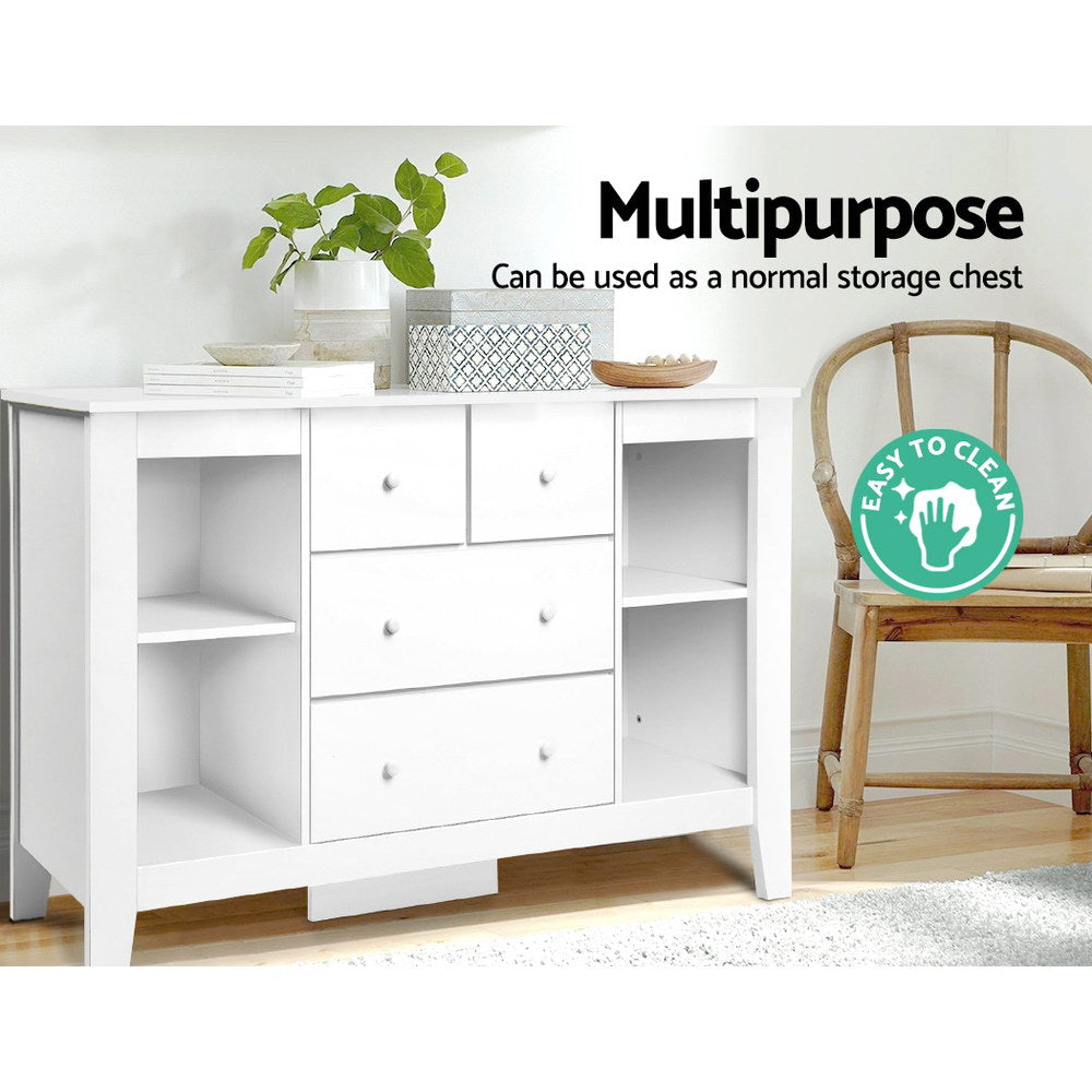 Keezi Baby Changing Table Diaper Station Drawers Chest Cabinet Nursery Furniture 8