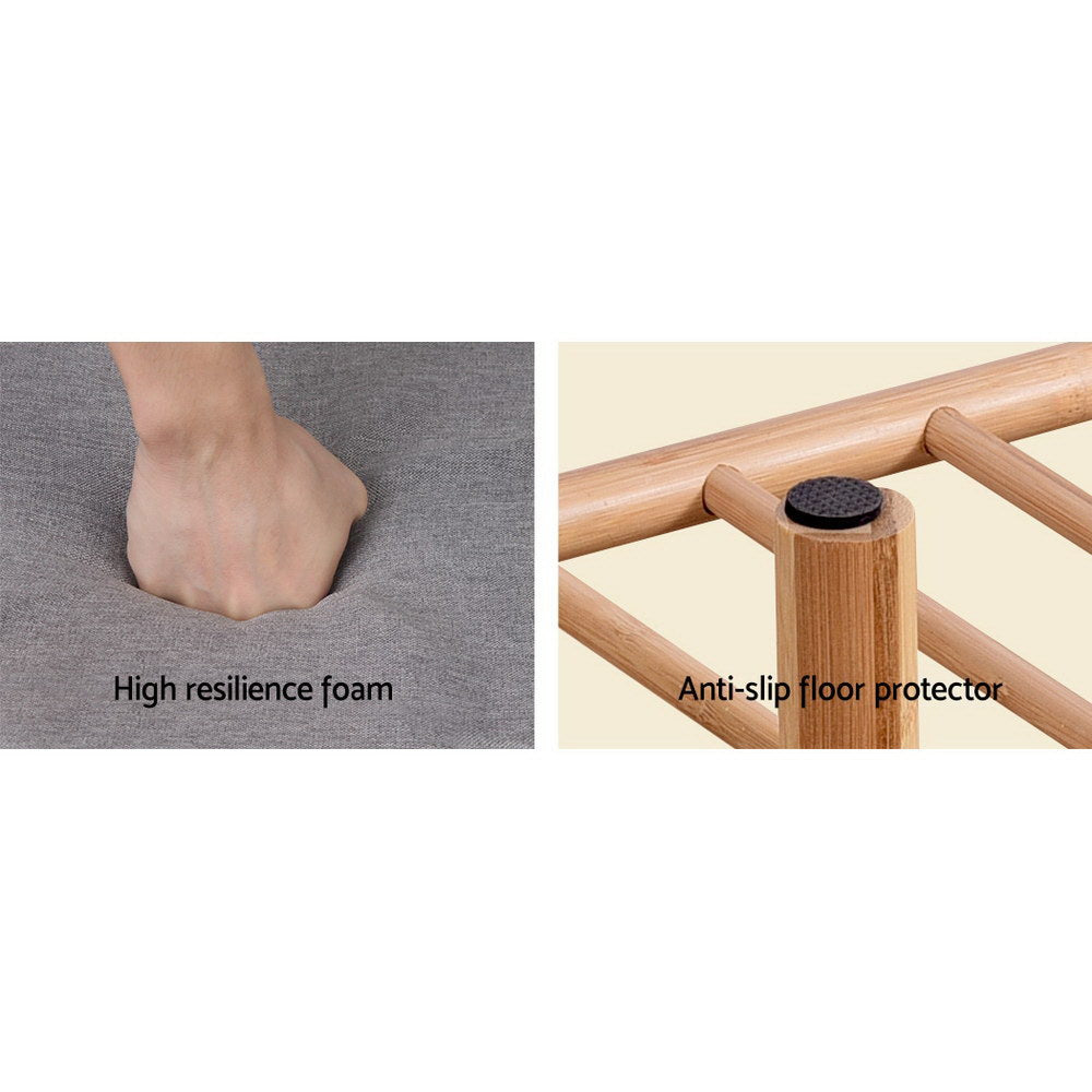 Artiss Shoe Rack Shoe Bench Fabric Seat 2 Pairs 5