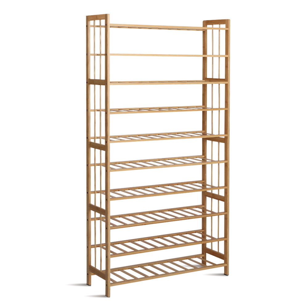 Artiss Shoe Rack Cabinet Bamboo 10-tier 50 Pairs 3