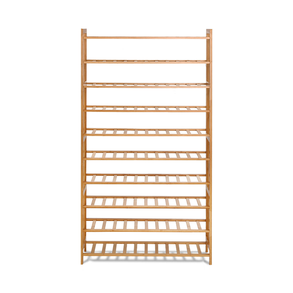 Artiss Shoe Rack Cabinet Bamboo 10-tier 50 Pairs 5