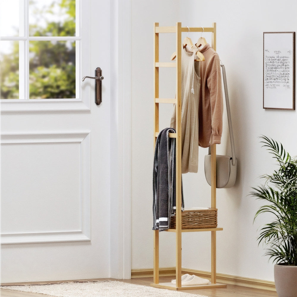 Artiss Clothes Rack Airer Coat Stand Bamboo 8