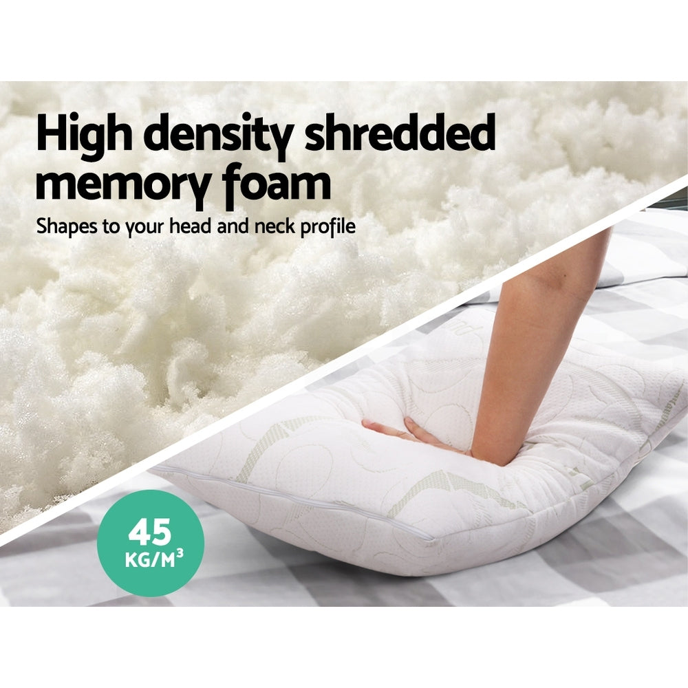 Giselle Bedding Memory Foam Pillow Bamboo Twin Pack 3