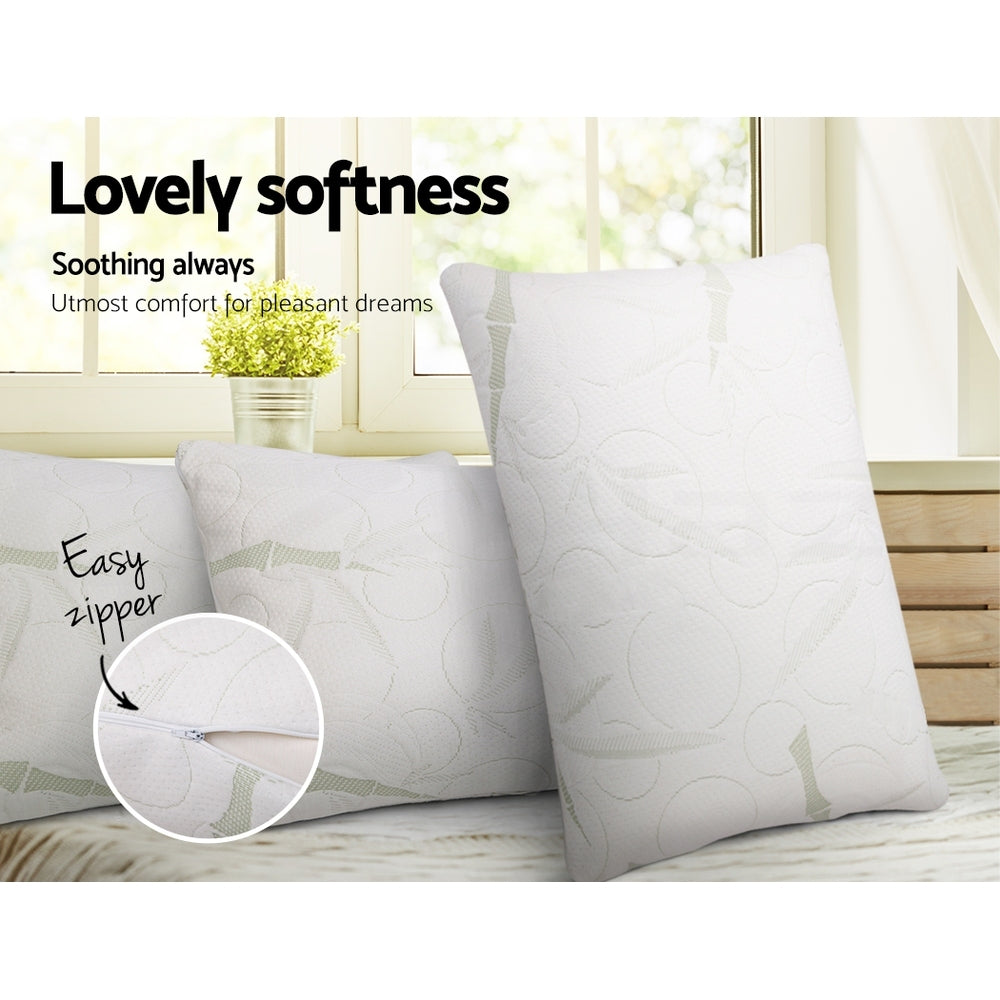 Giselle Bedding Memory Foam Pillow Bamboo Twin Pack 5