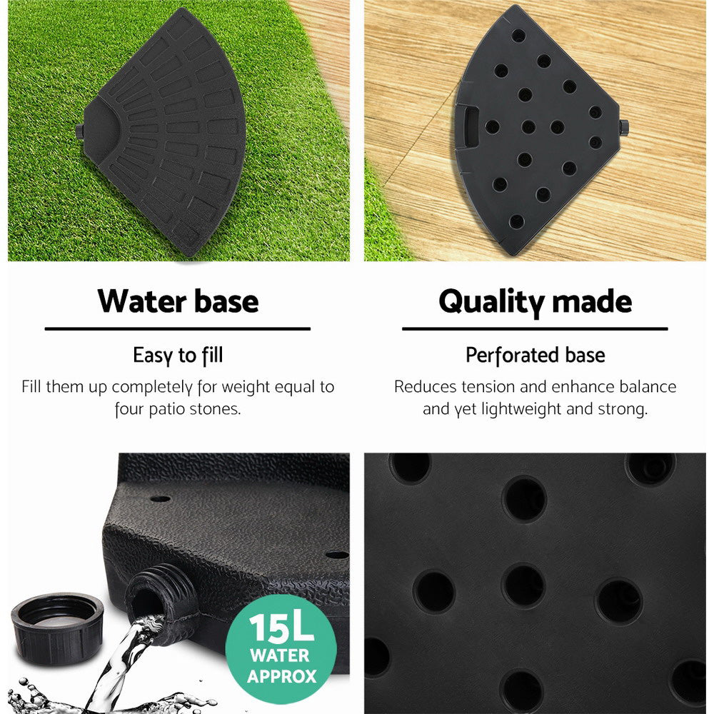 Instahut 48cm Outdoor Umbrella Base Stand 4 Plates Pod Cantilever 5