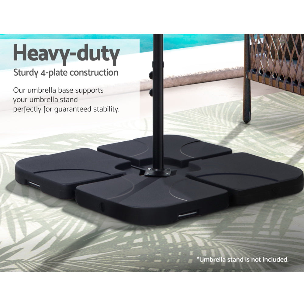 Instahut Outdoor Umbrella Base 50cm 4 Plates Stand Pod Cantilever 3
