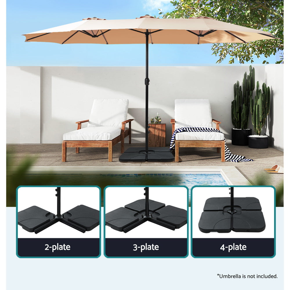 Instahut Outdoor Umbrella Base 50cm 4 Plates Stand Pod Cantilever 6