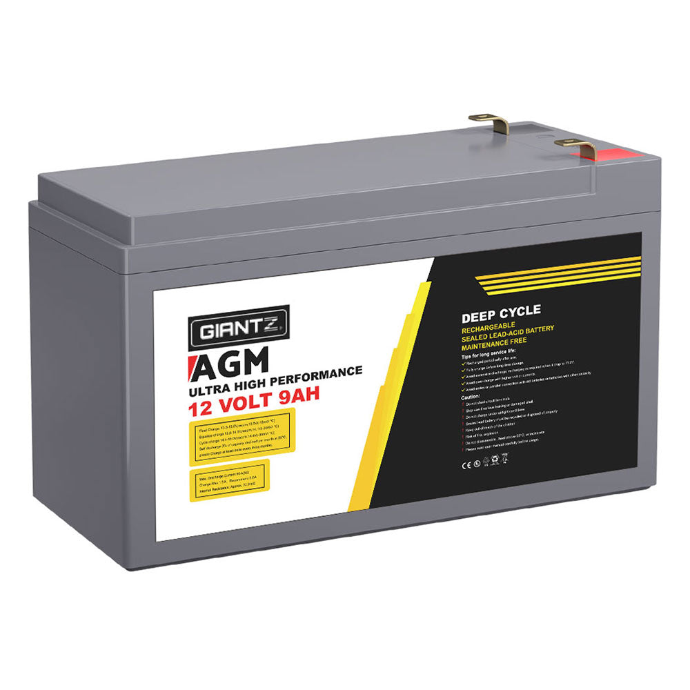 Giantz AGM Deep Cycle Battery 12V 9Ah Box Portable Solar Caravan Camping 7
