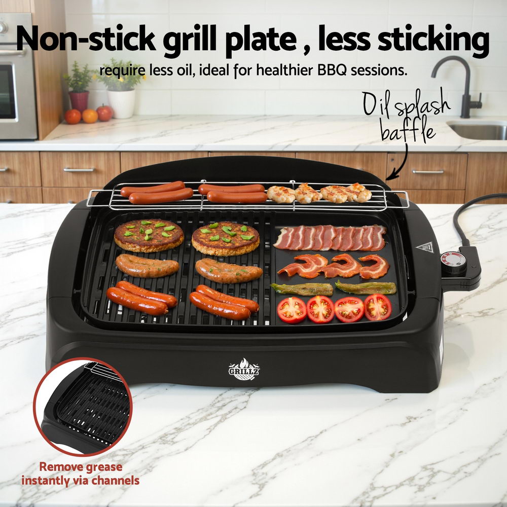 Grillz 1950W Electric BBQ Grill Non-stick Plate for Indoor Outdoor 4