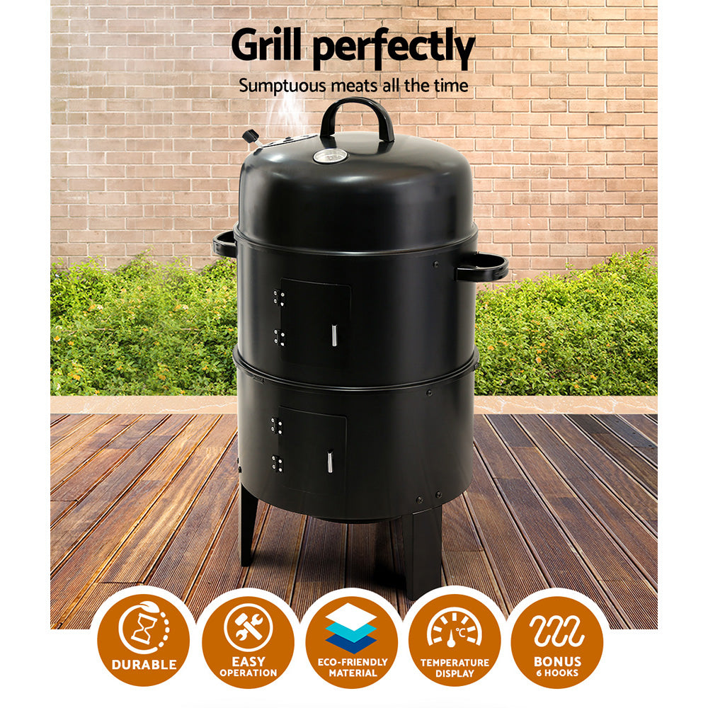Grillz BBQ Grill 3-In-1 Charcoal Smoker 4
