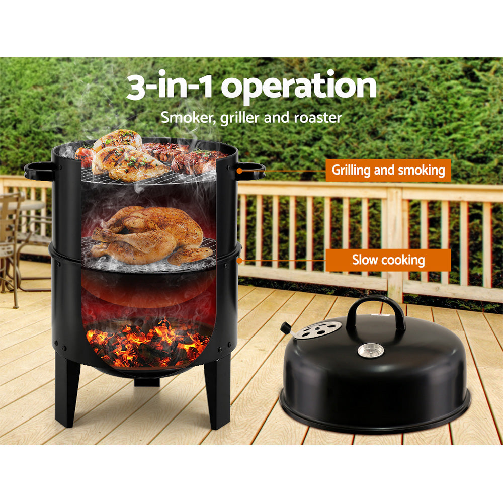 Grillz BBQ Grill 3-In-1 Charcoal Smoker 5