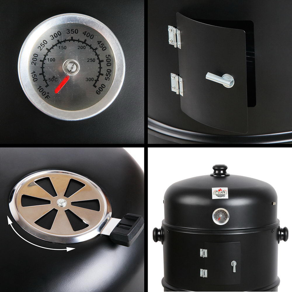 Grillz BBQ Grill 3-In-1 Charcoal Smoker 7