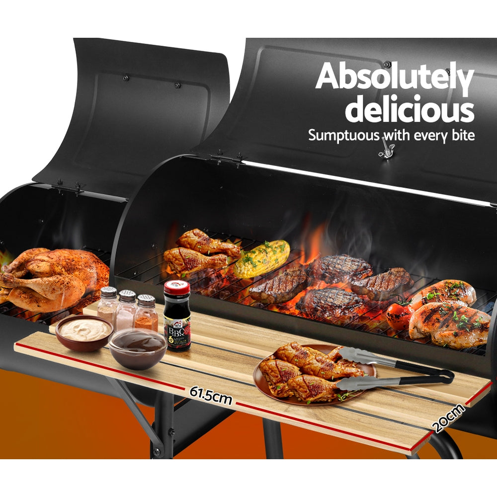 Grillz BBQ Grill 2-In-1 Offset Charcoal Smoker 4