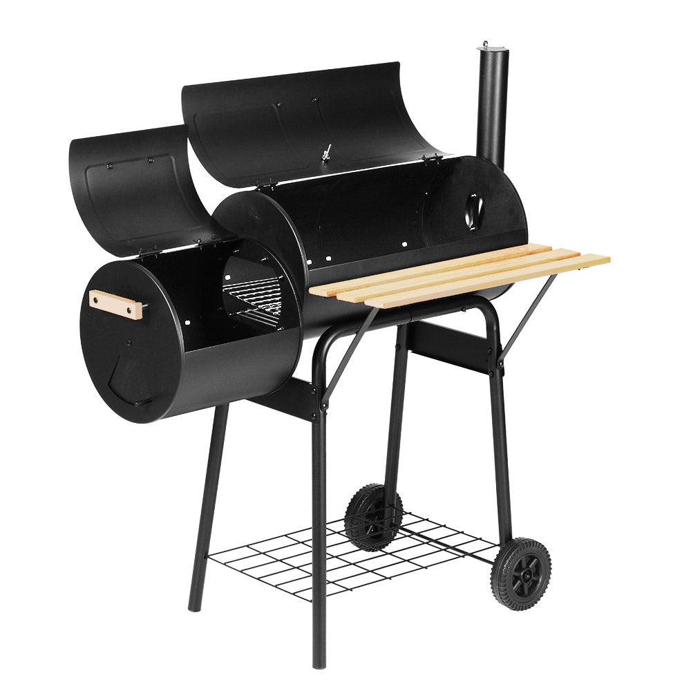Grillz BBQ Grill 2-In-1 Offset Charcoal Smoker 8