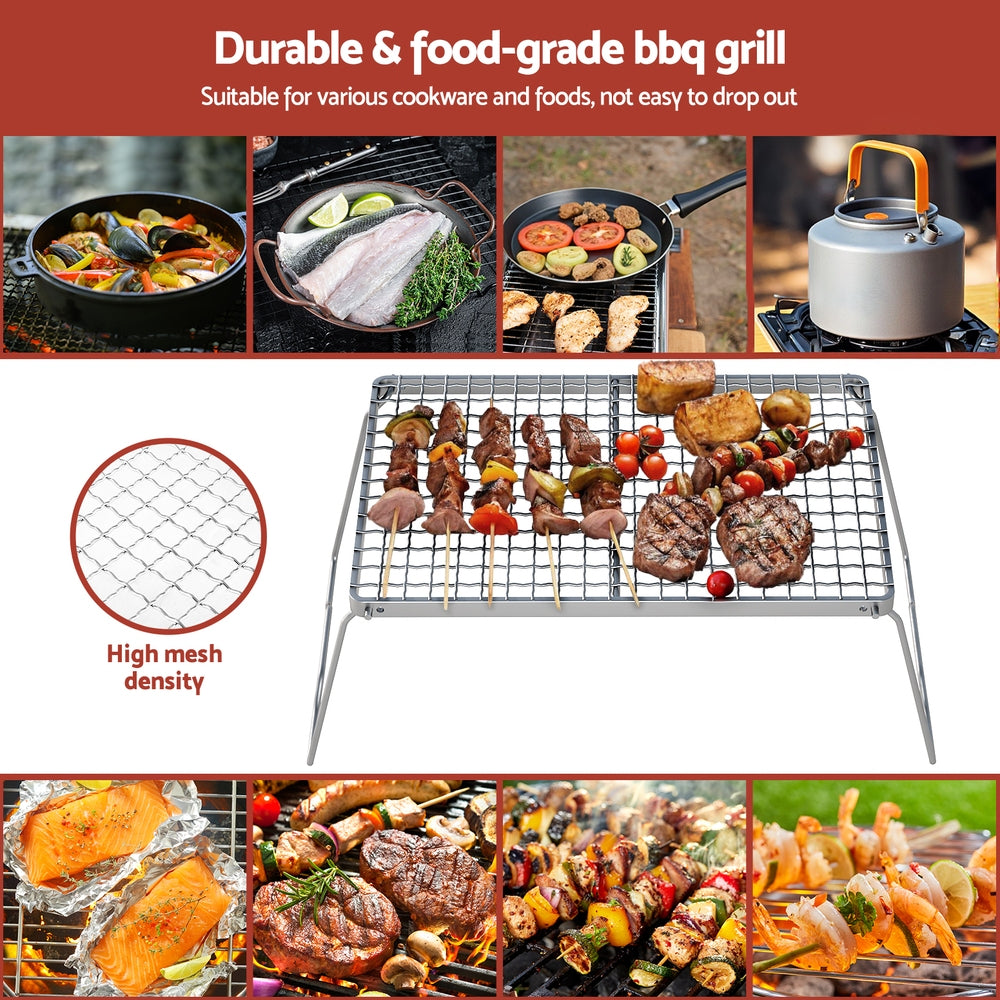 Grillz Portable BBQ Grill Charcoal Smoker Foldable Camping Outdoor 5