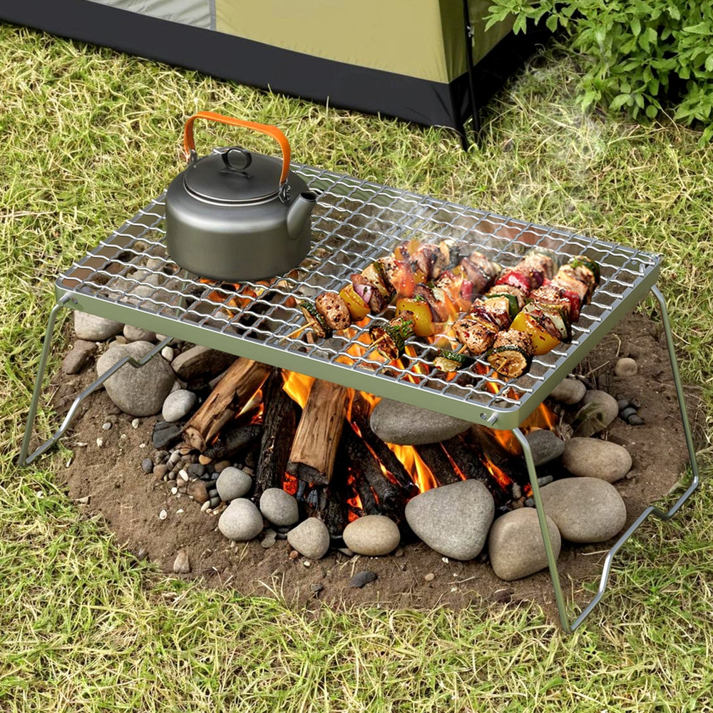 Grillz Portable BBQ Grill Charcoal Smoker Foldable Camping Outdoor 7