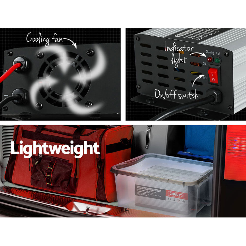 Giantz 12V 30A Car Battery Charger 30Amp ATV 4WD Boat Caravan 5