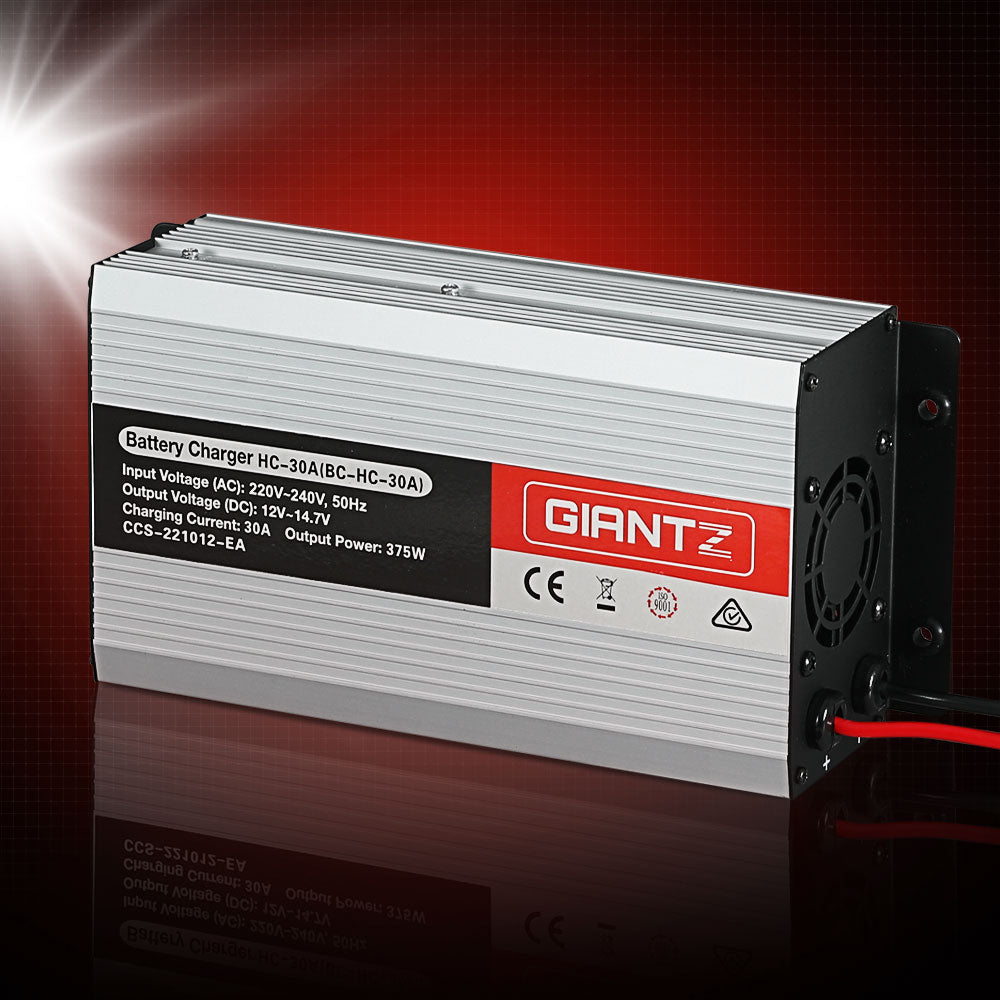 Giantz 12V 30A Car Battery Charger 30Amp ATV 4WD Boat Caravan 8