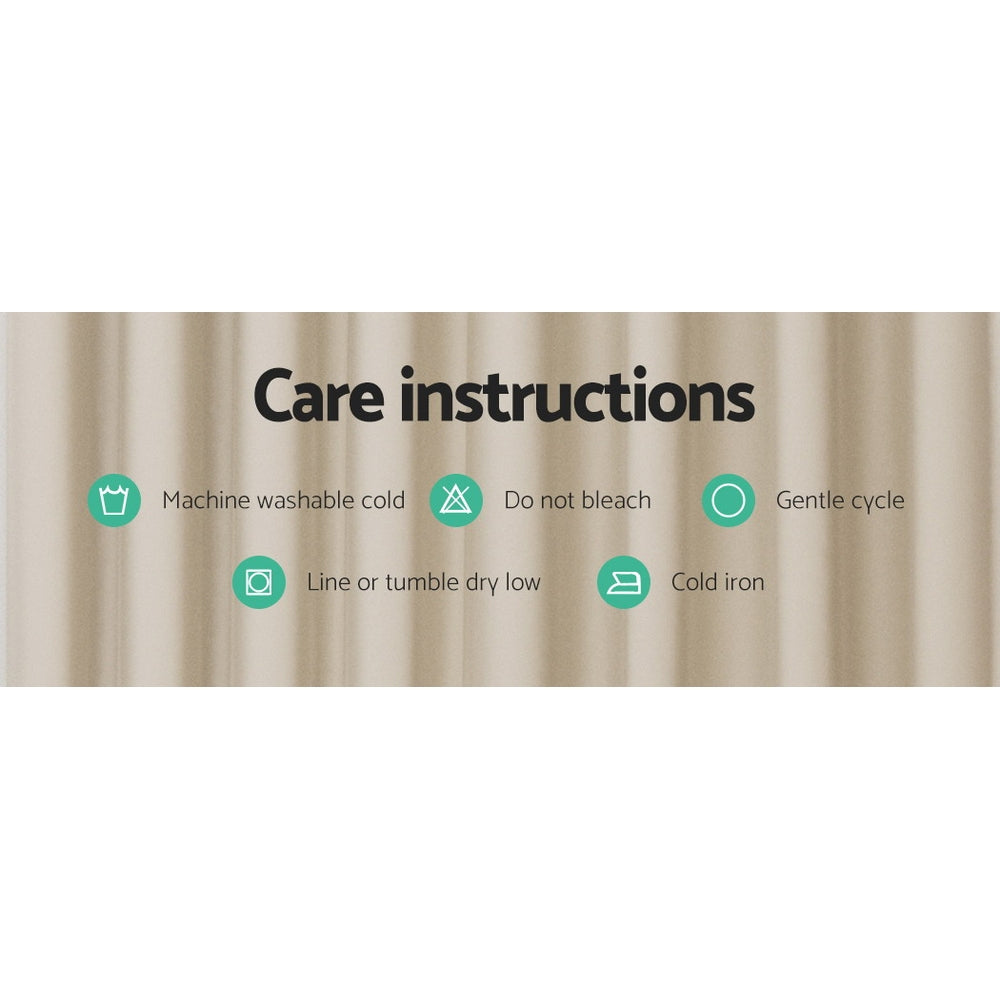 Artiss 2X Blockout Curtains Eyelet 140x230cm Beige 7