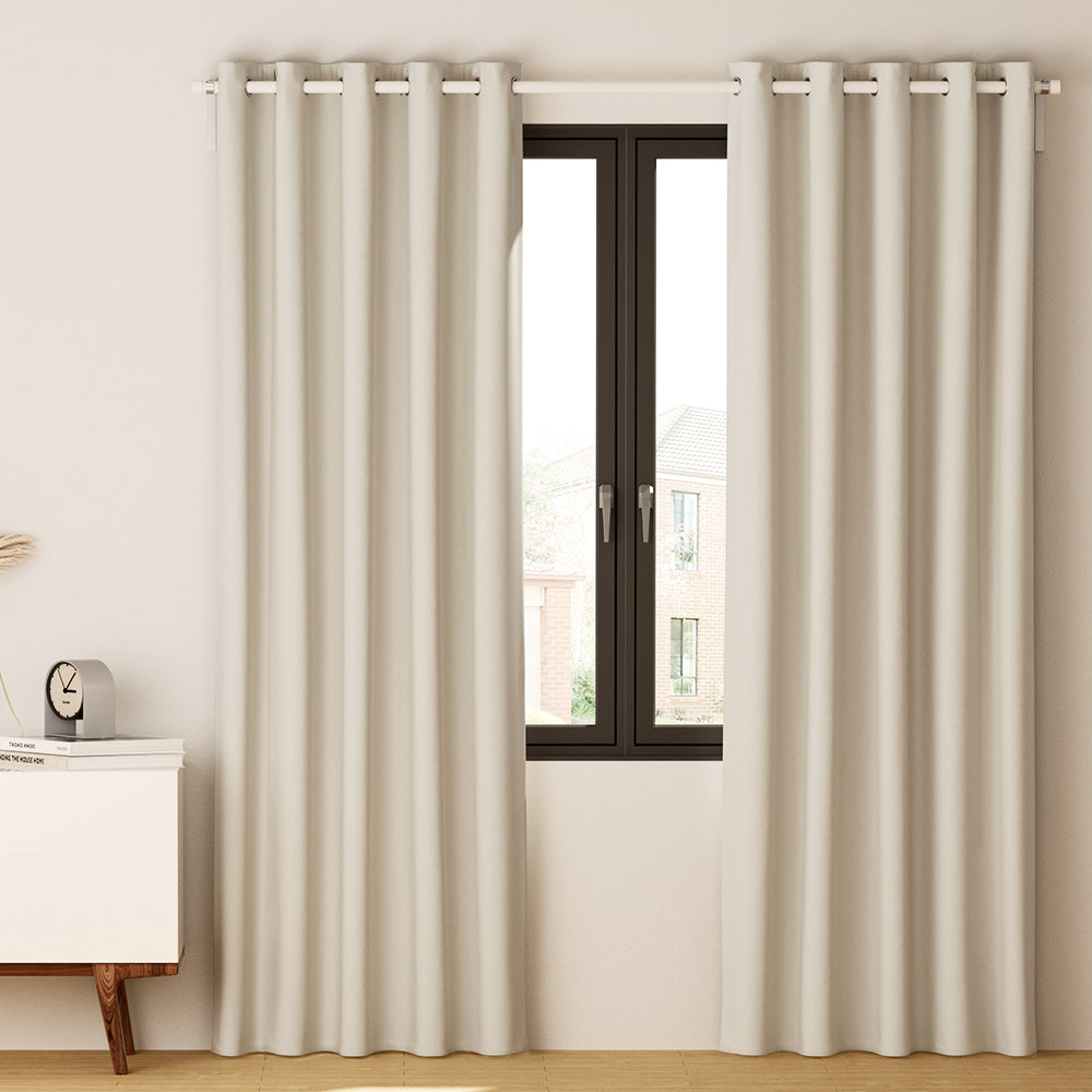 Artiss 2X Blockout Curtains Eyelet 240x230cm Beige 8