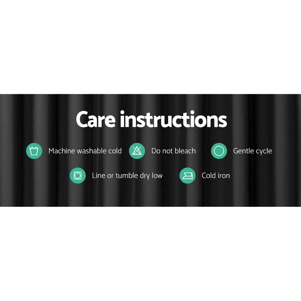 Artiss 2X Blockout Curtains Eyelet 240x230cm Black 7