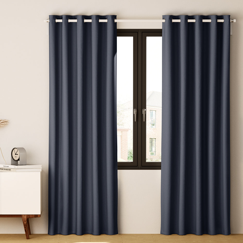 Artiss 2X Blockout Curtains Eyelet 240x230cm Charcoal 8