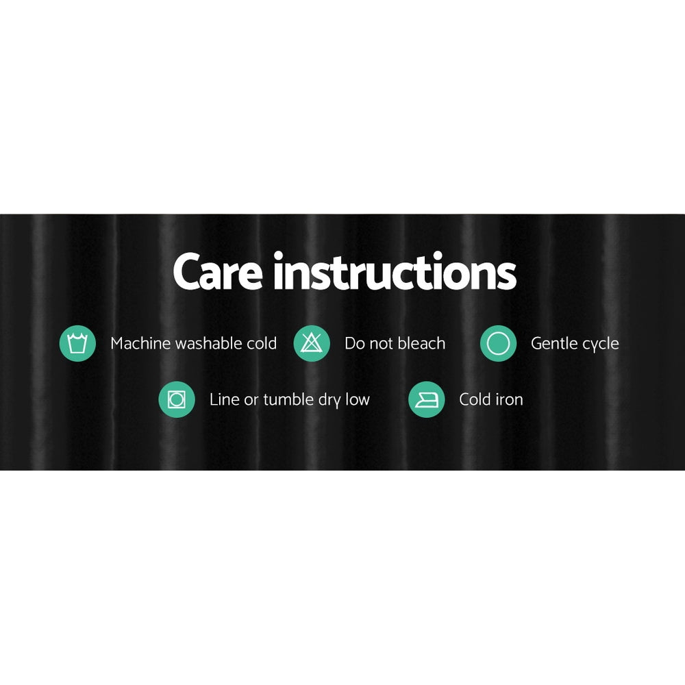 Artiss 2X Blockout Curtains Eyelet 300x230cm Black Shine 7