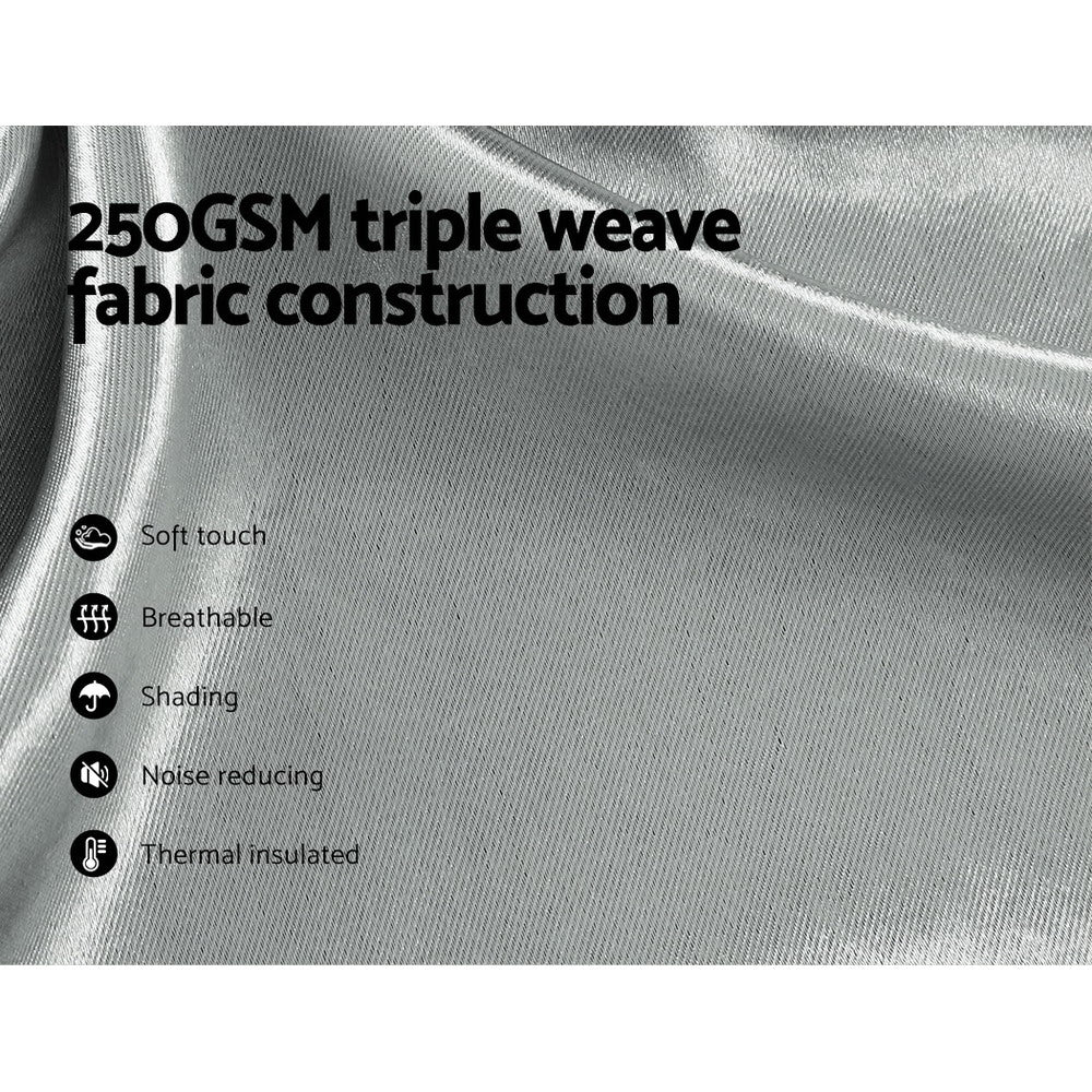 Artiss 2X Blockout Curtains Eyelet 300x230cm Grey Shine 5