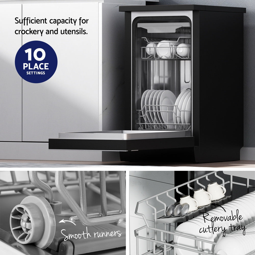 Devanti 10 Place Settings Freestanding Dishwasher Black 4