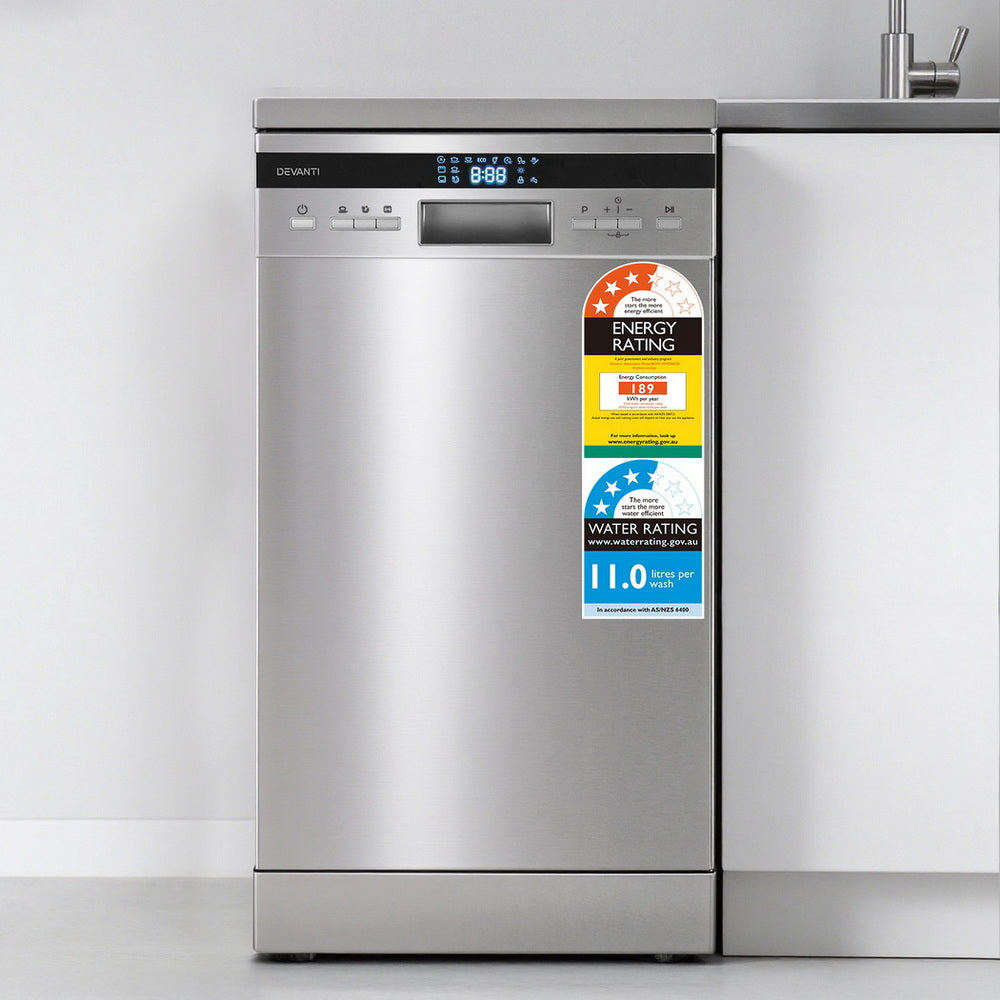 Devanti 10 Place Settings Freestanding Dishwasher Silver 7