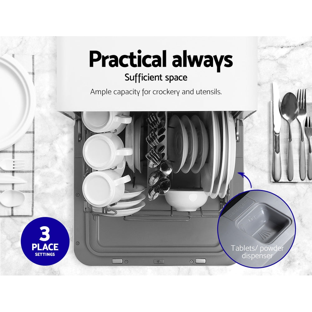 Devanti 3 Place Settings Benchtop Dishwasher 4