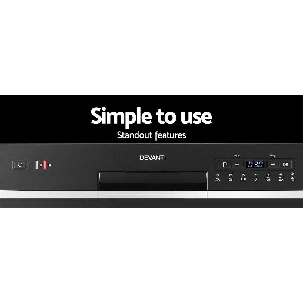 Devanti 6 Place Settings Benchtop Dishwasher Black 6