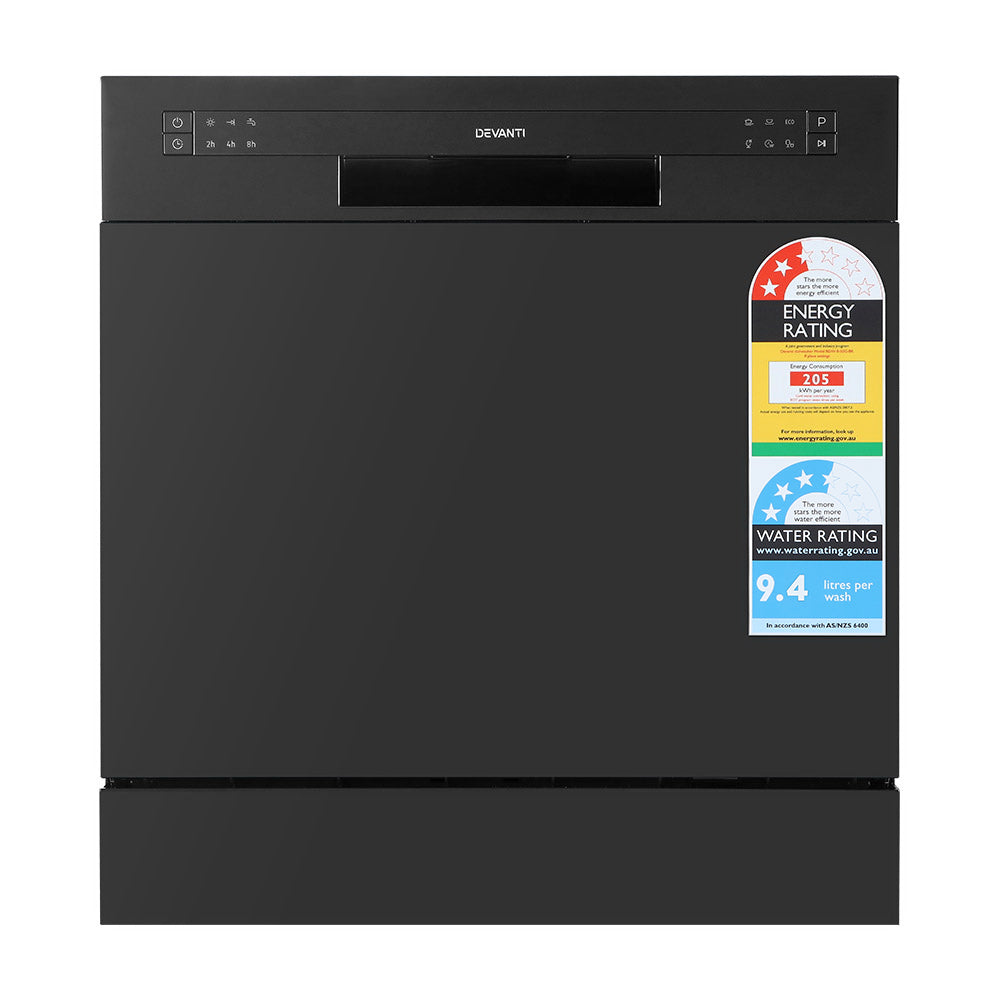Devanti 8 Place Settings Benchtop Dishwasher Black 3