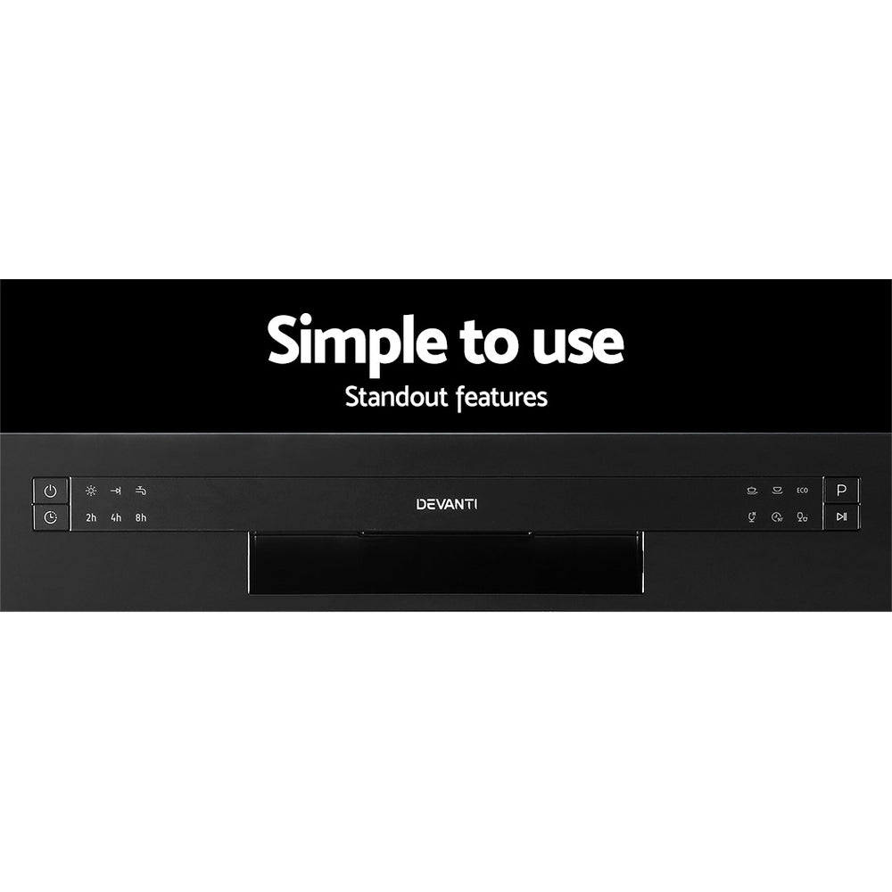 Devanti 8 Place Settings Benchtop Dishwasher Black 6