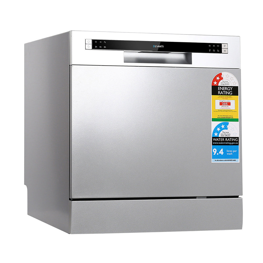 Devanti 8 Place Settings Benchtop Dishwasher Sliver 7